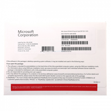 Microsoft Windows 10 Home OEI DVD x32